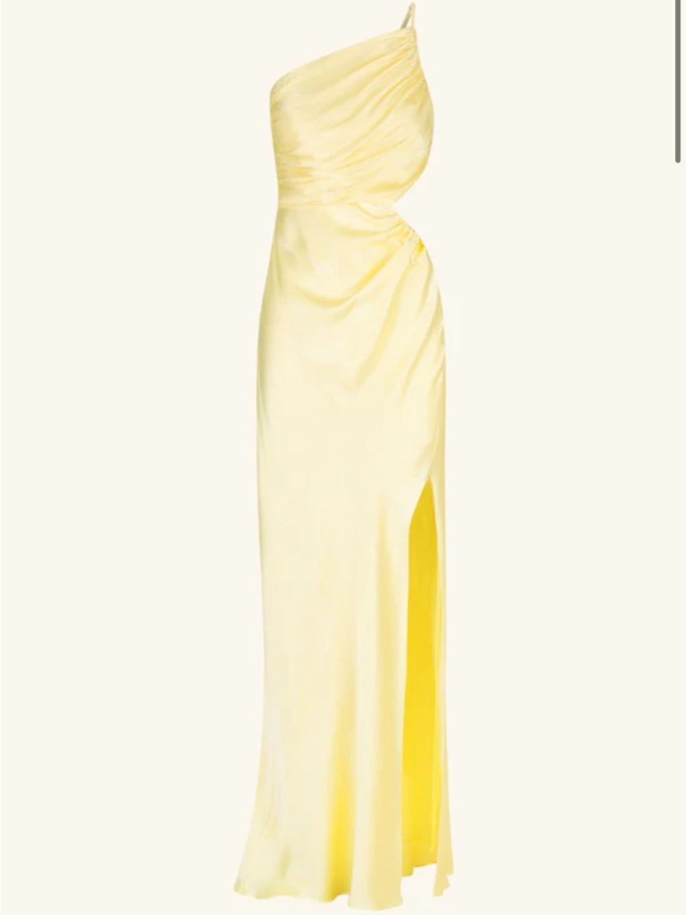 NWT Shona Joy La Lune Asymmetrical Gathered Maxi Dress - Lemon